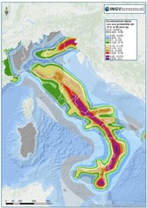 La Mappa della Pericolosità sismica - fonte: Istituto Nazionale di Geofisica e Vulcanologia