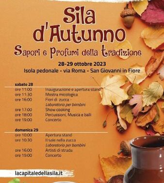 A SAN GIOVANNI IN FIORE SILA D’AUTUNNO IL 28-29 OTTOBRE