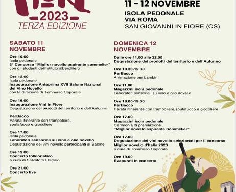 SABATO 11 E DOMENICA 12 NOVEMBRE “VINI IN FIORE”