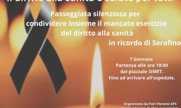 OGGI ALLE ORE 18 FIACCOLATA PER SERAFINO