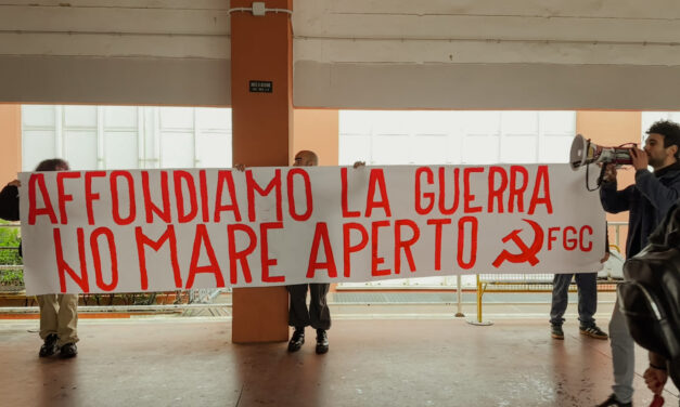 STUDENTI CONTRO MARE APERTO: “FUORI LA GUERRA DALL’UNIVERSITÀ”