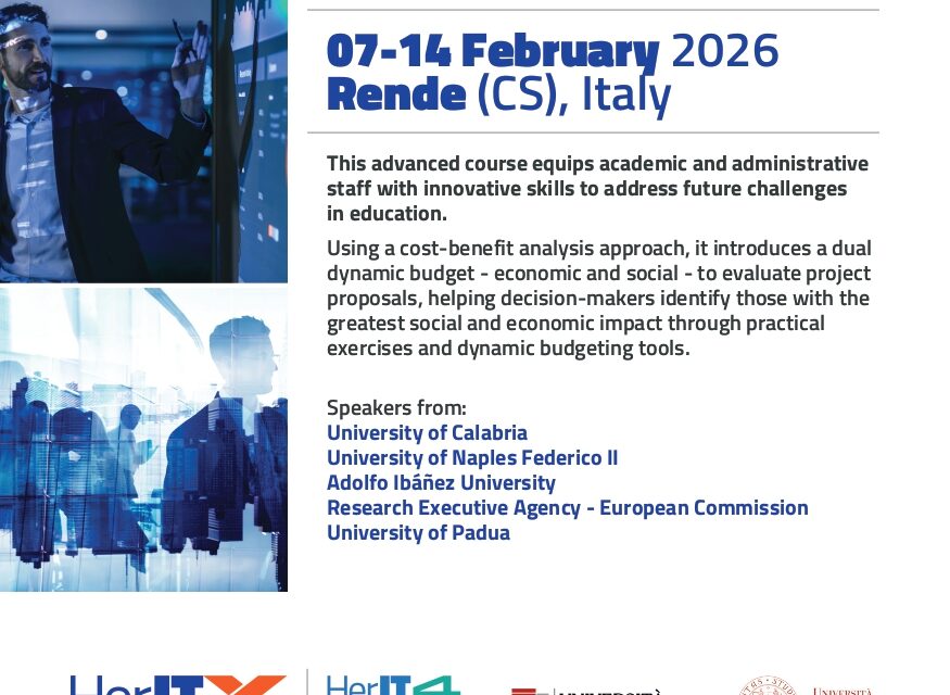 Comunicato stampa  Al DESF dell’Università della Calabria una settimana di formazione internazionale su valutazione degli investimenti pubblici