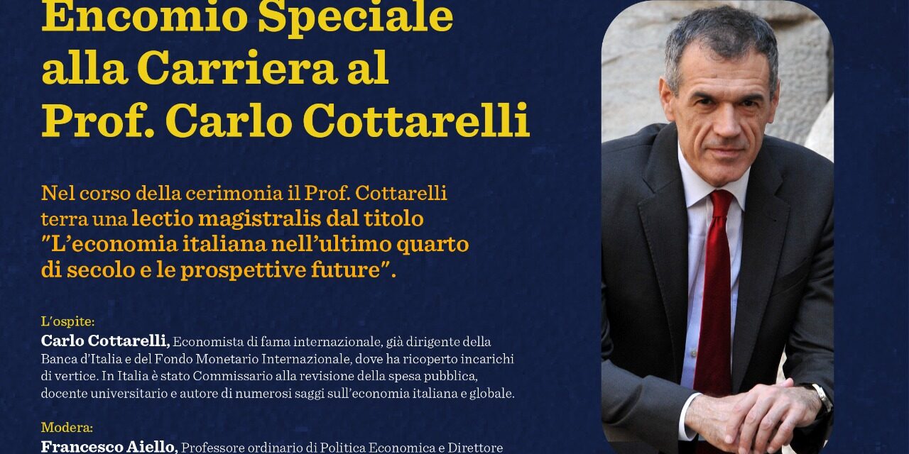 COMUNICATO STAMPA  Crescita, debito e prospettive future: Carlo Cottarelli al DESF, Università della Calabria