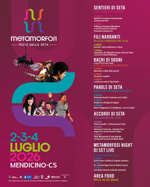 Mendicino si trasforma con “Metamorfosi – Festa della Seta 2026”