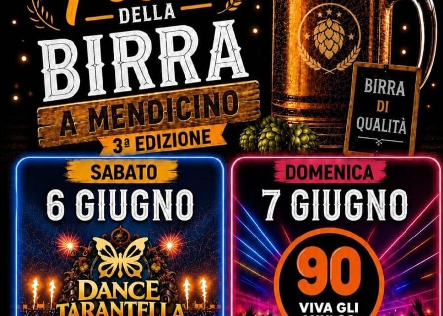 Mendicino celebra la Festa della Birra 2026: due giorni di musica, convivialità e valorizzazione del territorio